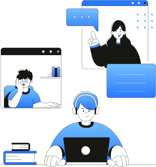 Team working on develop webs
